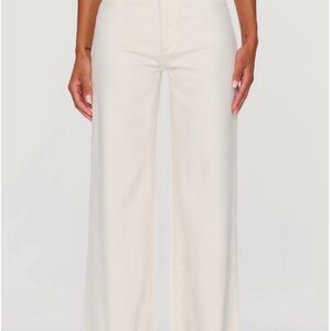 DL Hepburn Wide-Leg Jeans Eggshell